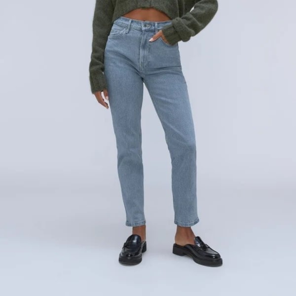 Everlane The Cheeky Jean Crop Light Wash Straight Leg Blue Denim 25 Crop